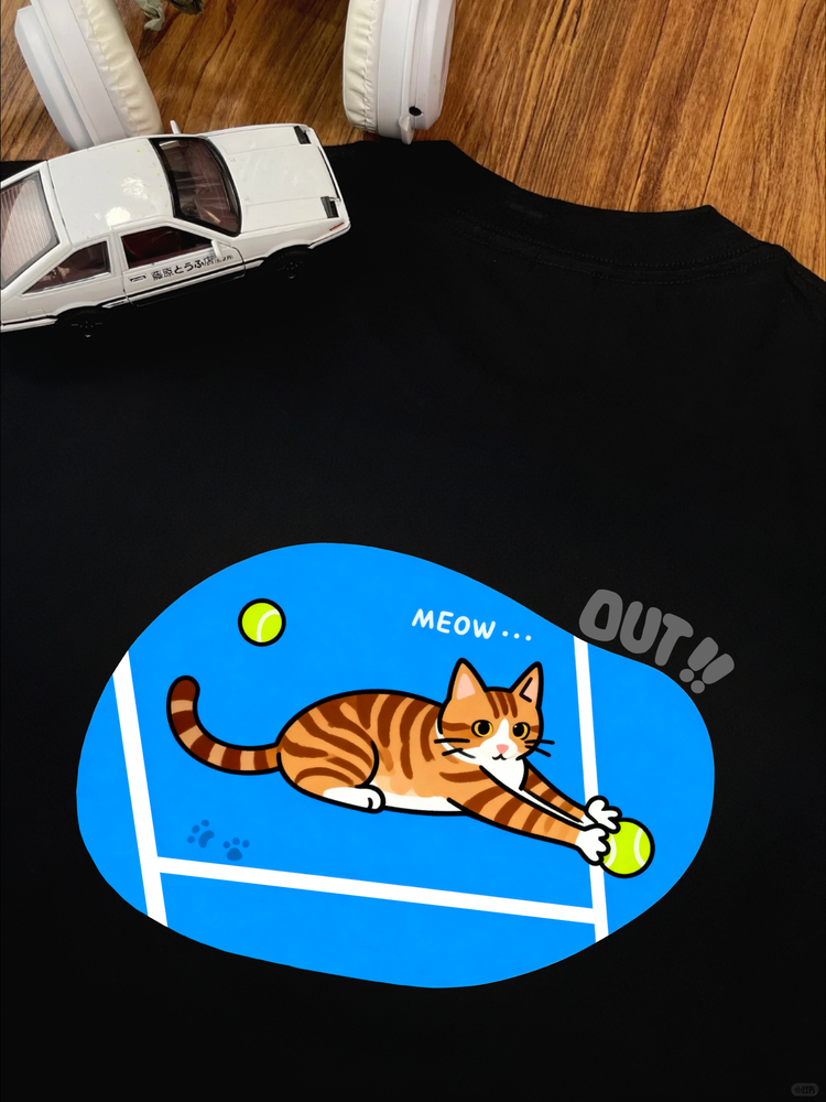 Badminton Field - Badminton, Tennis, Volleyball Court Cat Cartoon