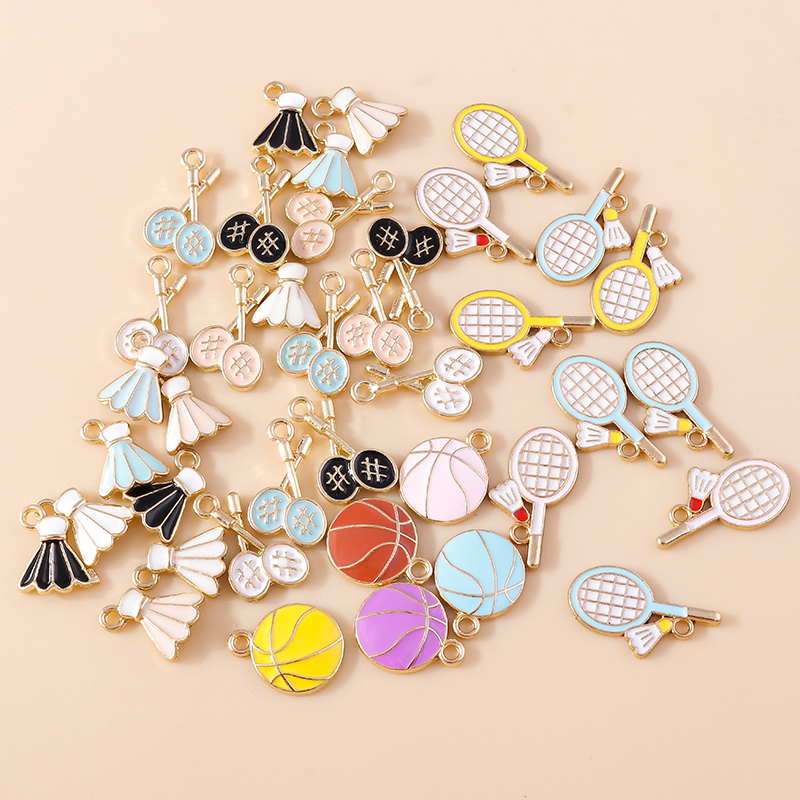 10pcs Lovely Enamel Sports Ten - Badminton Video review and price
