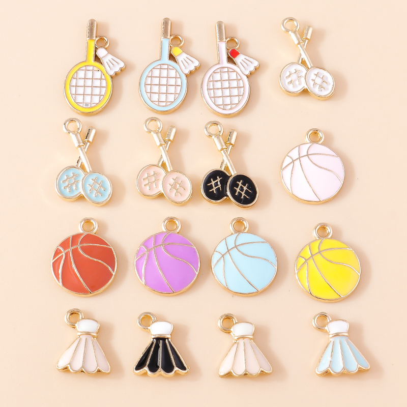 10pcs Lovely Enamel Sports Ten - Badminton Video review and price