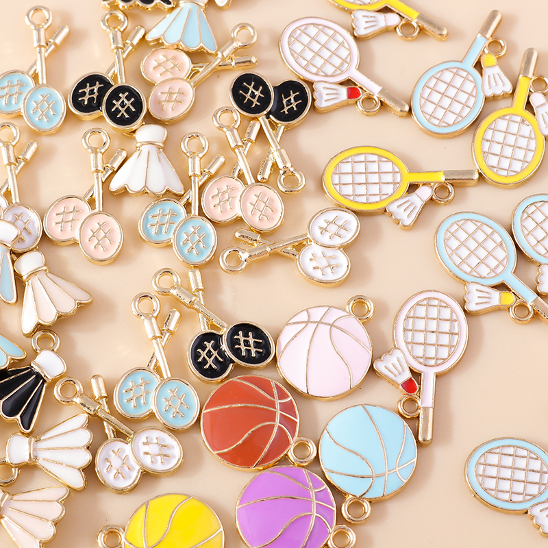 10pcs Lovely Enamel Sports Ten - Badminton Video review and price