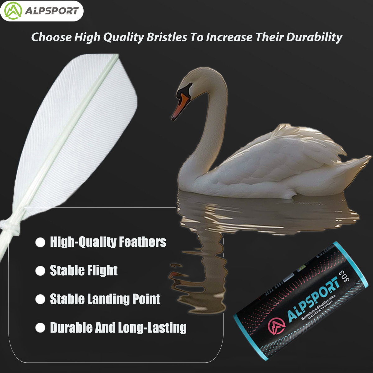 ALPSPORT 303 White Duck Feathe - Badminton Youtube review and price