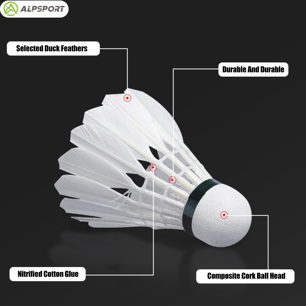 ALPSPORT 303 White Duck Feathe - Badminton Youtube review and price